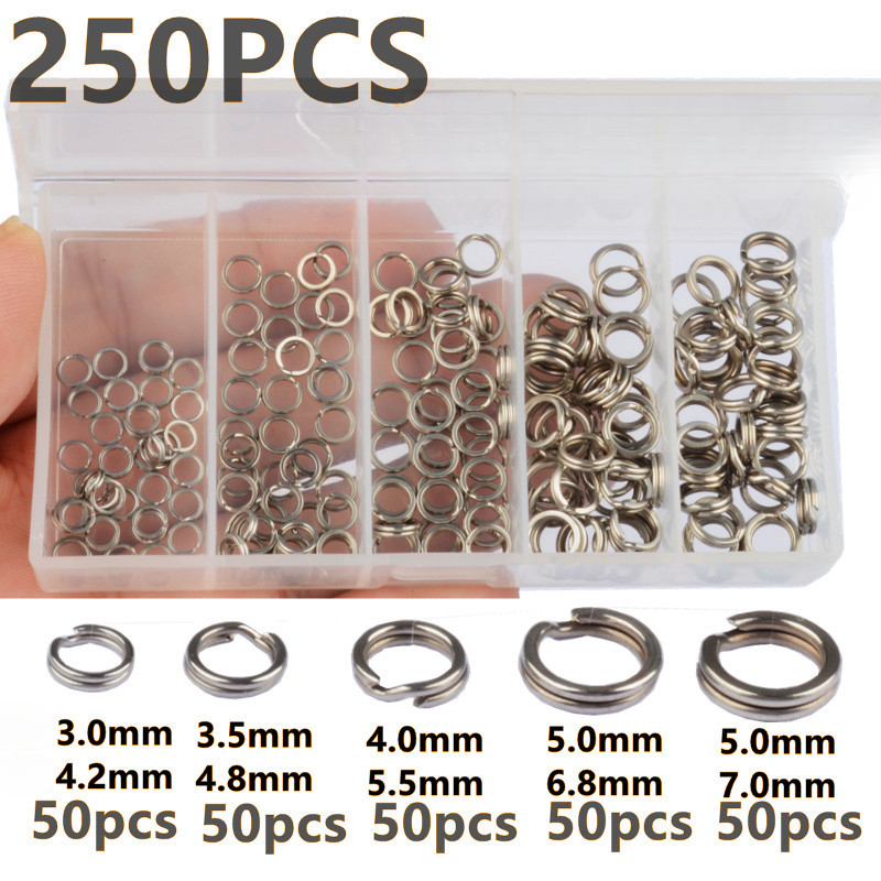 Fishing Equipment Gear - 250 шт. разноразмерных высокопрочных соединительных колец